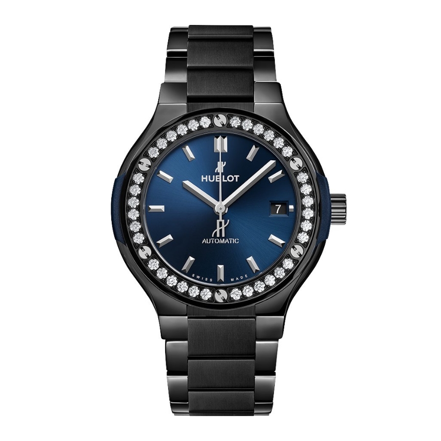 Đồng hồ Hublot Classic Fusion Ceramic Blue Bracelet Diamonds 33mm 585.CM.7170.CM.1204