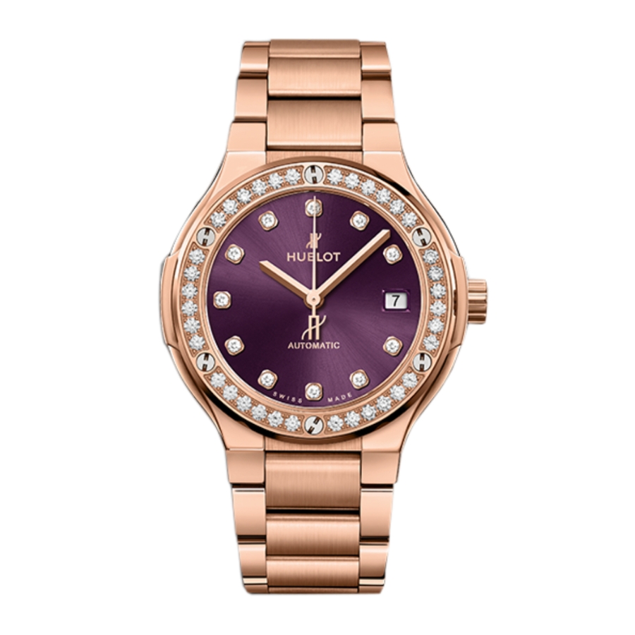 Đồng hồ Hublot Classic Fusion King Gold Purple Diamonds Bracelet 38mm 568.OX.898V.OX.1204