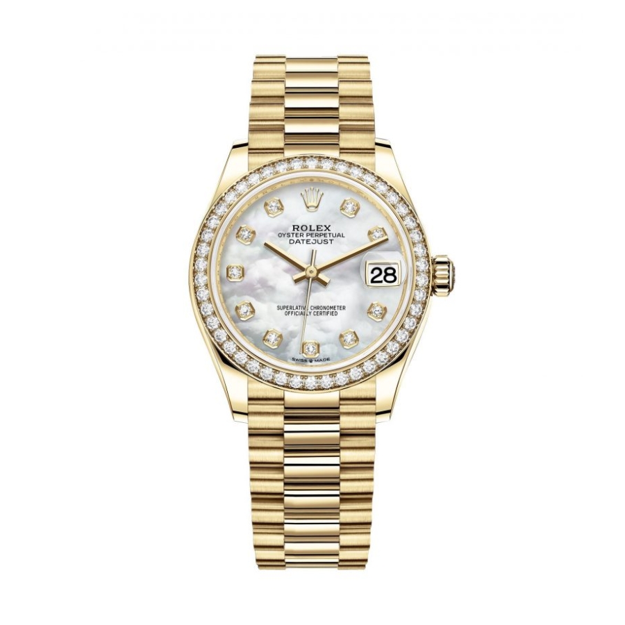 Đồng hồ Rolex Datejust 31 278288RBR-0006 Mặt Số Mother Of Pearl Dây Đeo President Vàng Vàng