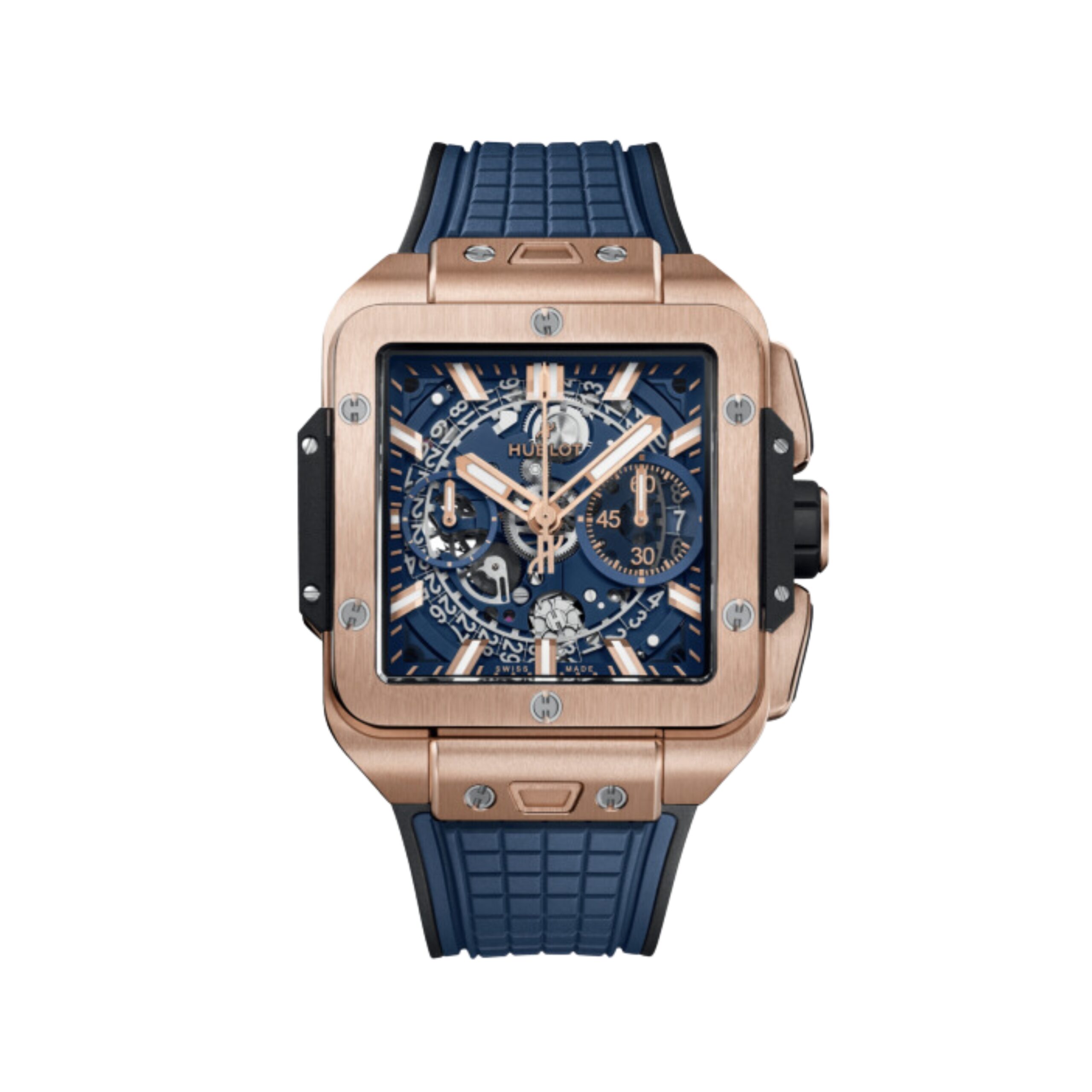 Đồng Hồ Hublot Square Bang Unico King Gold Blue 821.OX.5180.RX