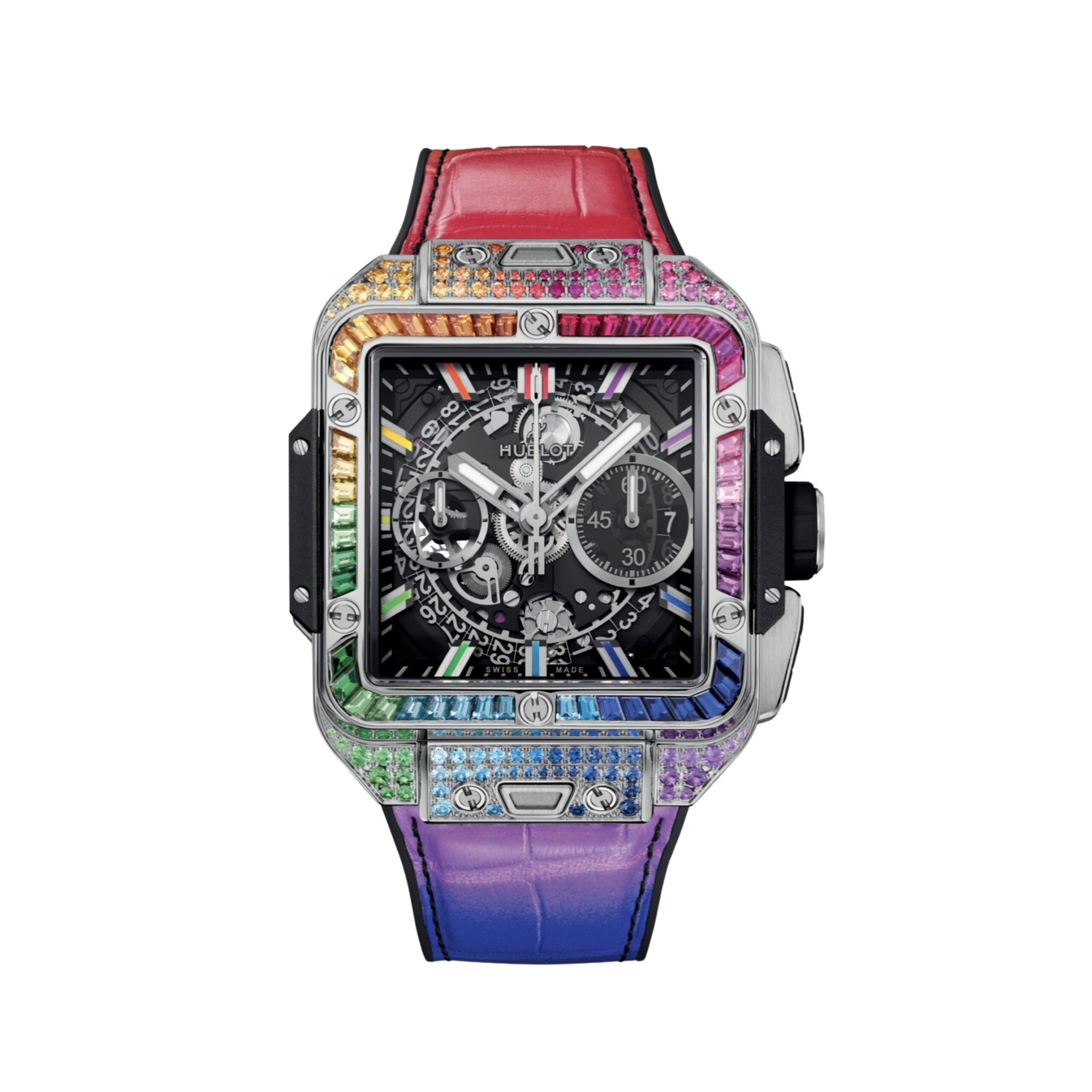 Đồng Hồ Hublot Square Bang Unico Titanium Rainbow 821.NX.0117.LR.0999