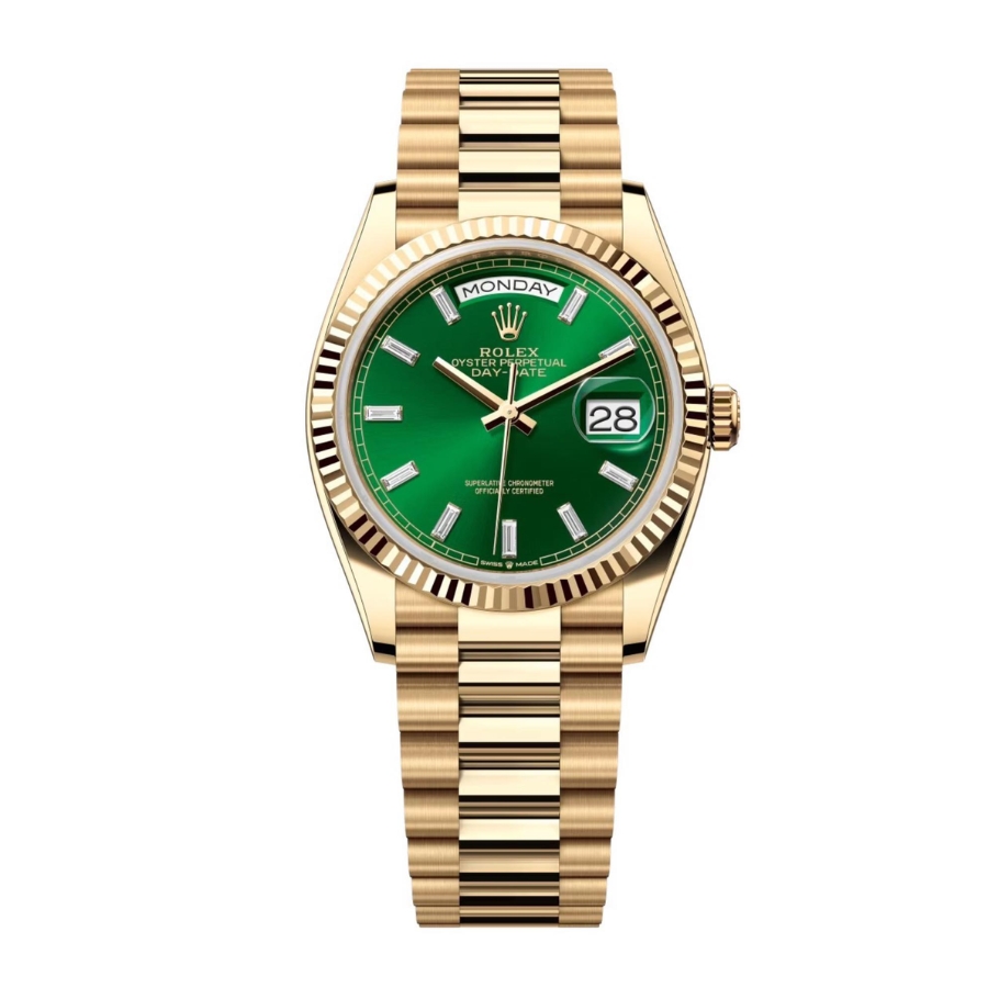 Đồng Hồ Rolex Day-Date 36 128238 Mặt Số Xanh Lá Cây