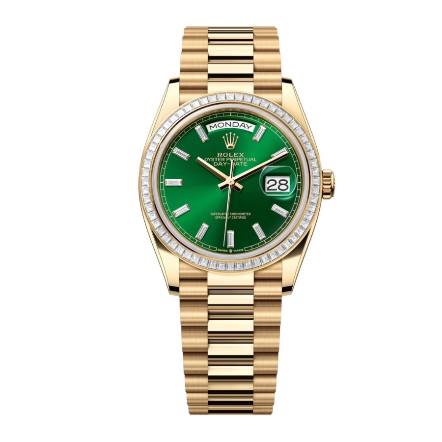 Đồng Hồ Rolex Day-Date 36 128398TBR Mặt Số Xanh Lá Cây