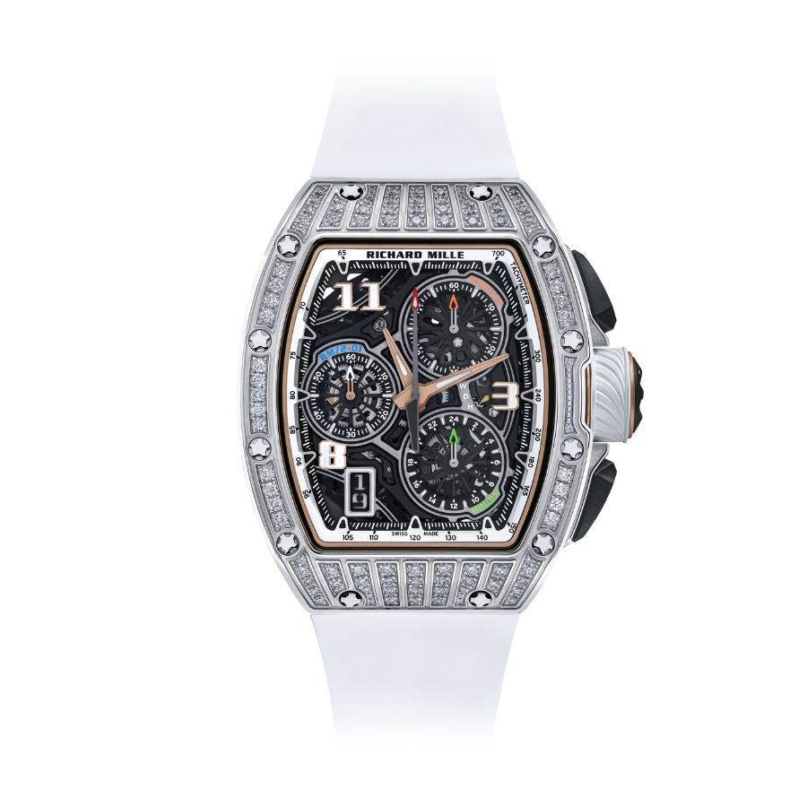 Richard Mille RM 72-01 White Gold Med-set Diamonds Lifestyle Flyback Chronograph