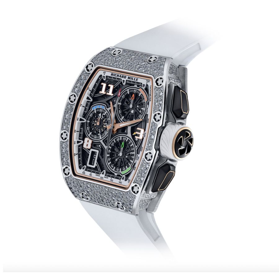 Richard Mille RM 72-01 White Gold Snow-set Diamonds Lifestyle Flyback