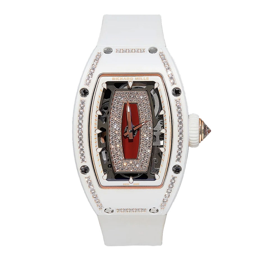 Richard Mille RM 07-01 White Ceramic Red-Lip Diamonds Bezel