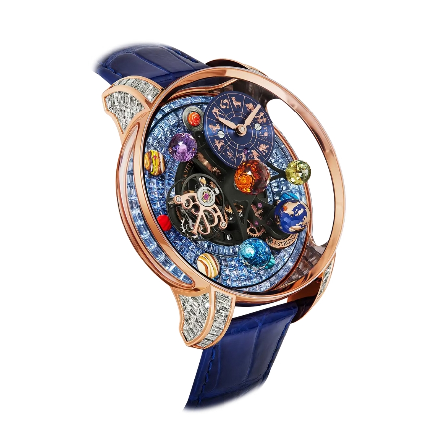 Jacob & Co. Bugatti Astronomia Solar Zodiac Zodiac Icy Blue Sapphires Baguette AS910.40.BD.UB.A