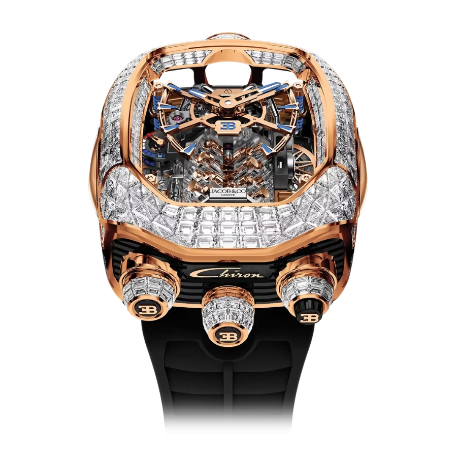 Jacob & Co. Bugatti Chiron Tourbillon Baguette Rose Gold BU.800.40.BD.BD.A