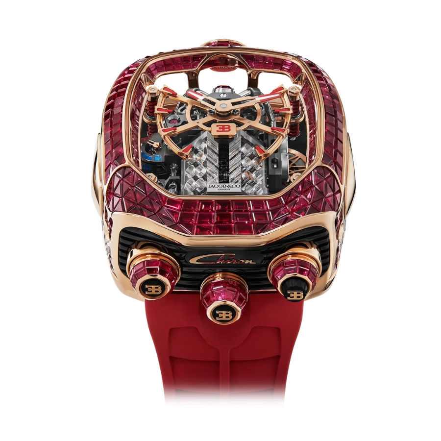 Jacob & Co. Bugatti Chiron Tourbillon Baguette Rose Gold Rubies BU800.40.BR.UA.ABRUA