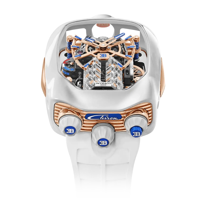 Jacob & Co. Bugatti Chiron Tourbillon Rose Gold White Ceramic Coating BU220.27.AD.AA.A