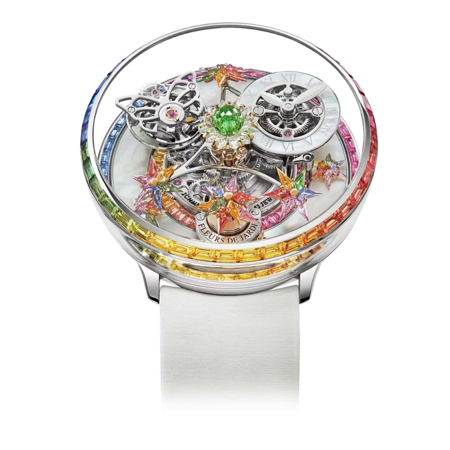 Jacob & Co. Fleurs de Jardin White Gold and Rainbow Baguette Sapphires AF321.30.BD.AE.B