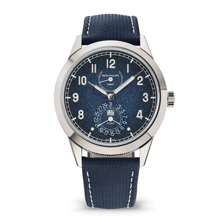 Patek Philippe 5328G-001 Calatrava 8-Day Mặt Số Xanh Lam