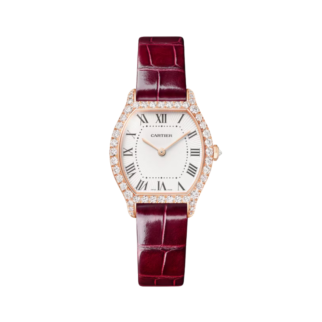 Đồng Hồ Cartier Tortue Rose Gold White Dial 26.8mm WJTO0012