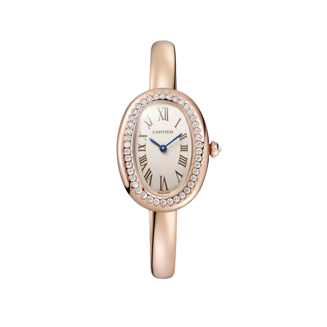 Đồng Hồ Cartier Baignoire Rose Gold Silver Dial 23.1mm WJBA0042