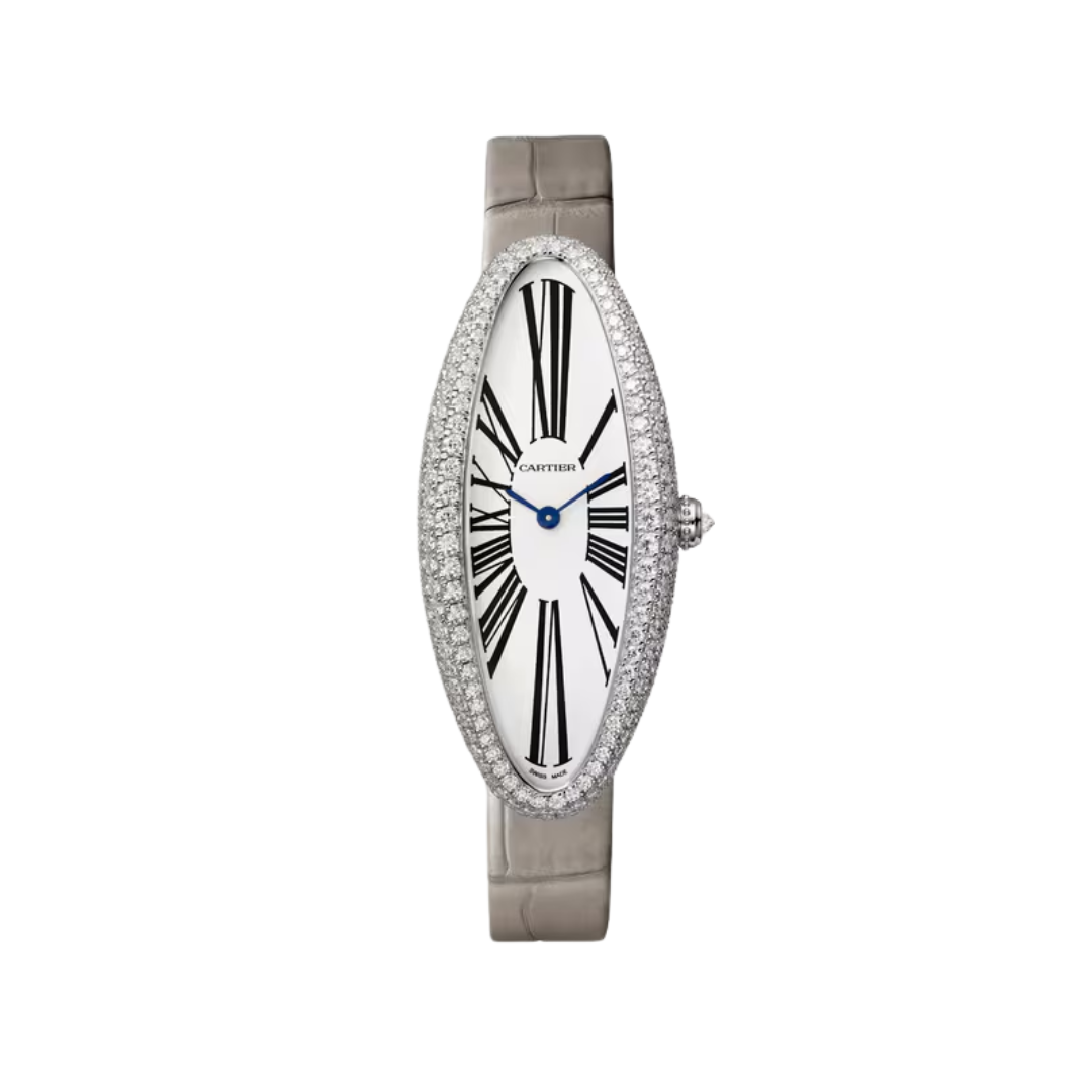 Đồng Hồ Cartier Baignoire Allongée White Gold Silver Dial 20.7mm WJBA0007