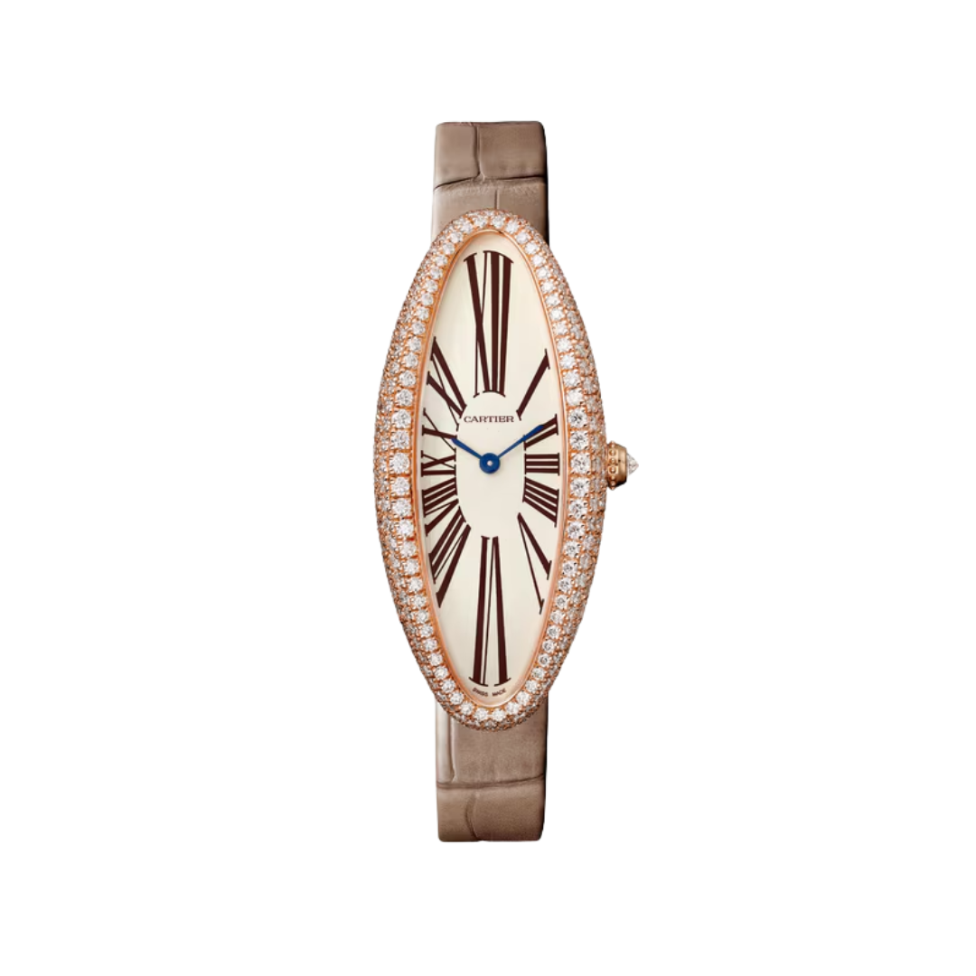 Đồng Hồ Cartier Baignoire Allongée Rose Gold Silver Dial 20.7mm WJBA0006