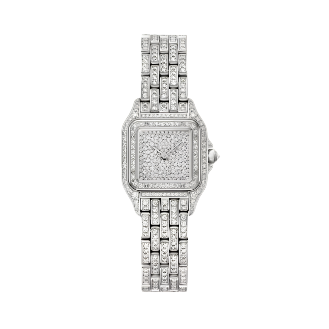 Đồng Hồ Cartier Panthère De Cartier White Gold Diamonds Dial 22mm HPI01801