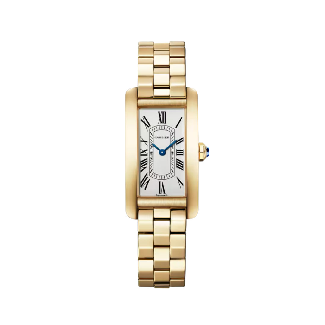 Đồng Hồ Cartier Tank Américaine Yellow Gold Silver Dial 19.4mm WGTA0406