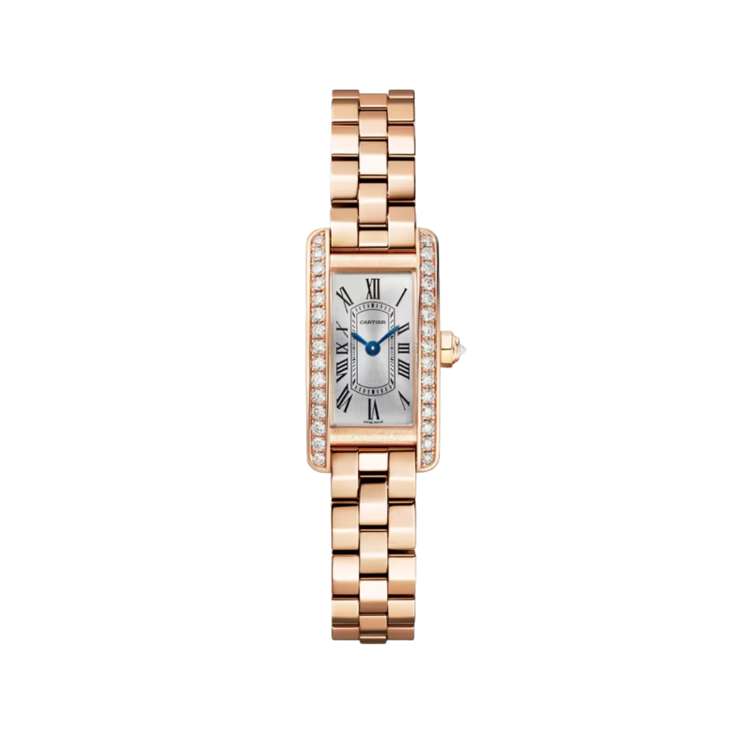 Đồng Hồ Cartier Tank Américaine Rose Gold Silver Dial 15.2mm WJTA0057