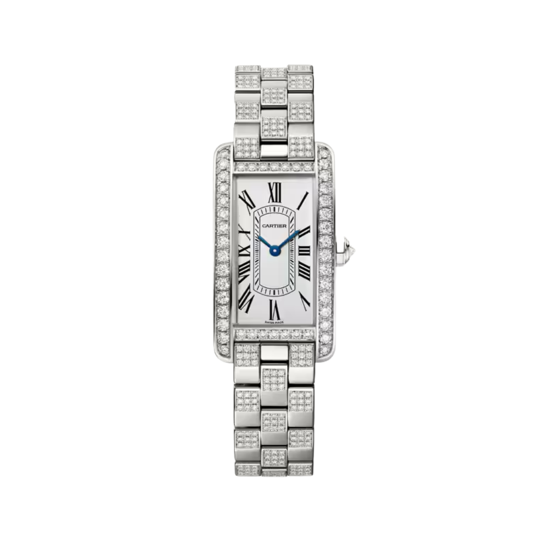 Đồng Hồ Cartier Tank Américaine White Gold Silver Dial 19.4mm WJTA0068