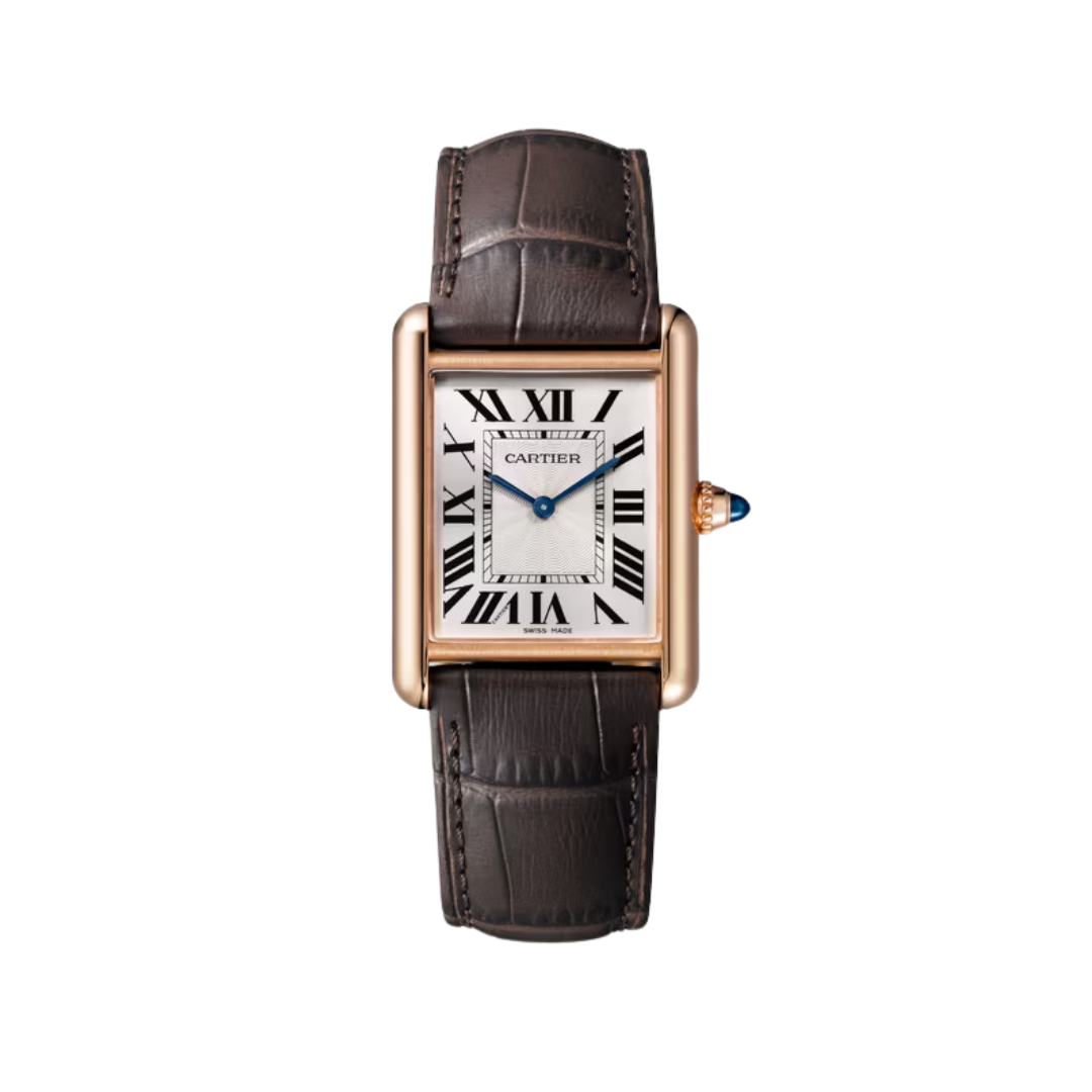 Đồng Hồ Cartier Tank Louis Cartier Rose Gold Silver Dial 25.5mm WGTA0011