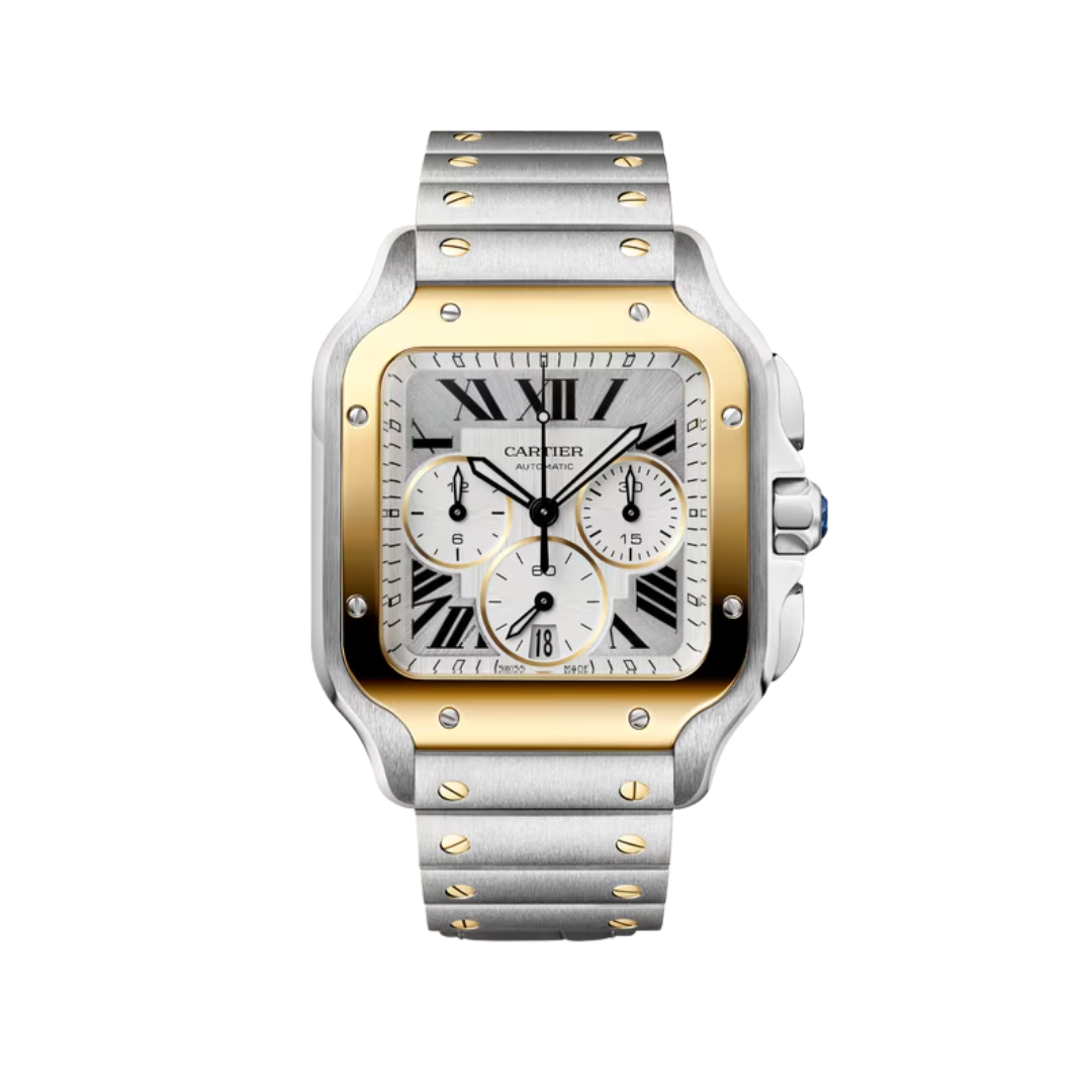 Đồng Hồ Cartier Santos De Cartier Steel Silver Dial 37.7mm W2SA0035