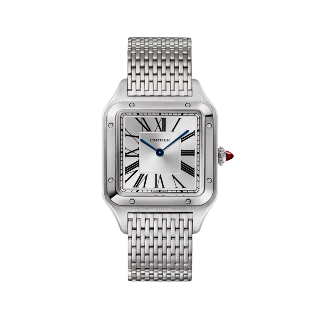 Đồng Hồ Cartier Santos-Dumont Platinum Silver Dial 31.4mm WGSA0124