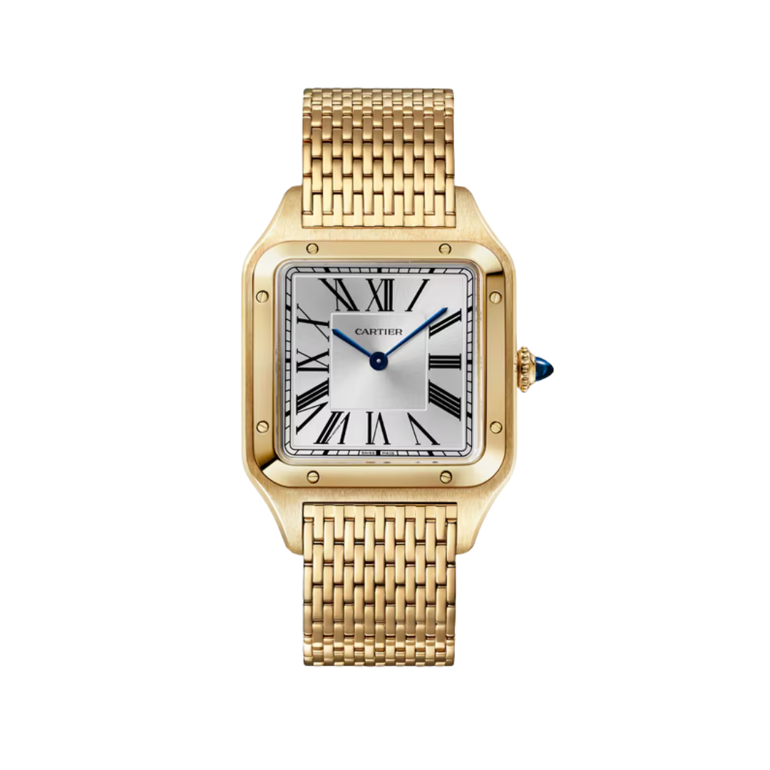 Đồng Hồ Cartier Santos-Dumont Yellow Gold Silver Dial 31.4mm WGSA0122
