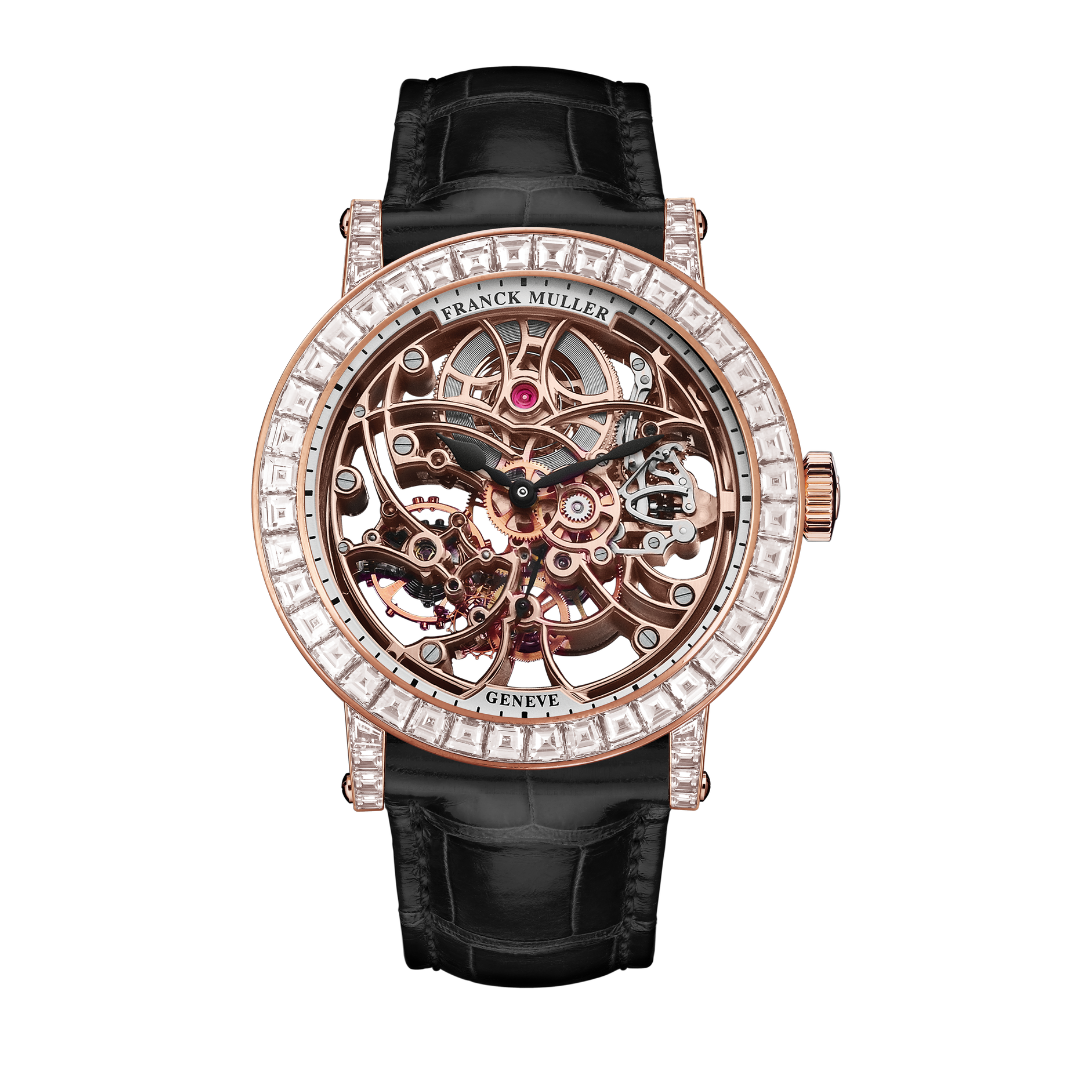 Đồng Hồ Franck Muller Round Lady Skeleton Baguette MVT FM 1540-RS Rose Gold Black