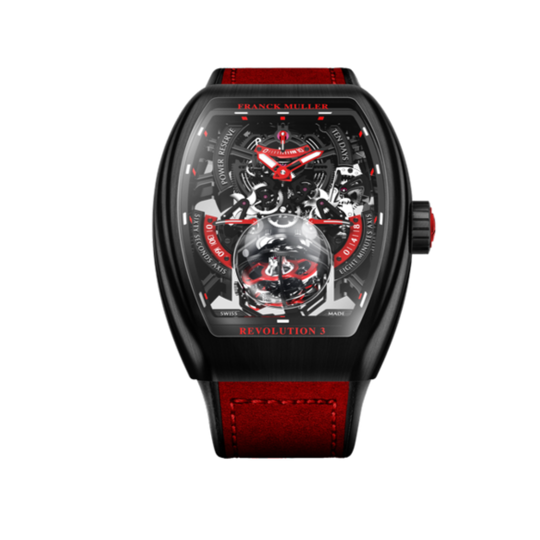Đồng Hồ Franck Muller Vanguard Revolution 3 Skeleton Tourbillon V 50 REV3 PR SQT (ER) Titanium Red
